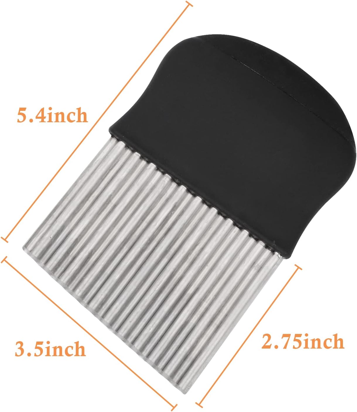 Crinkle Cutter Wavy Chopper Knife, Upgraded Stainless Steel Blade for Safe Kitchen Tools, Black