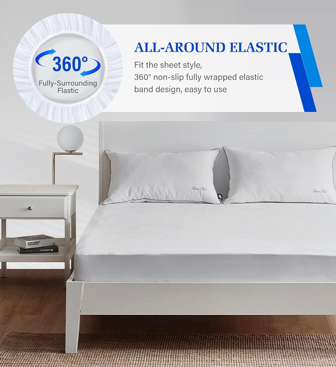 Twin XL Mattress Protector, Noiseless Waterproof Mattress Cover, Soft Breathable Terry for Pets Kids Adults, 39" x 80"