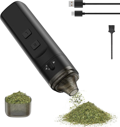 PINVOK Electric Spice Grinder,Automatic Small Portable Herbal Machine & Spice Mill,USB Rechargeable Grinding (Black)