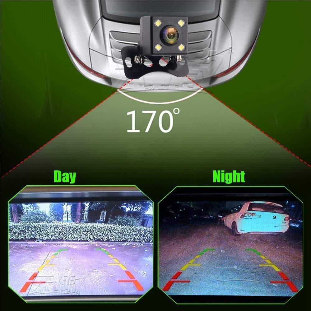 Camecho Vehicle Backup Camera Waterproof Car Rear View Camera 170° Wide Angle 12 LED Night Visions Backup Reversing Parking Cameras