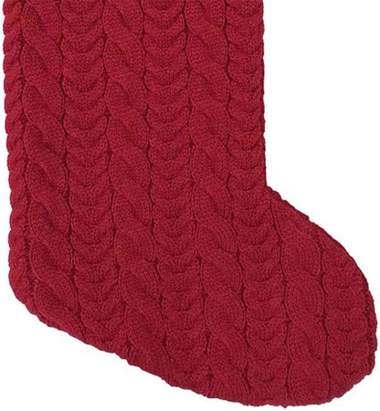St. Nicholas Square 21-inch Monogram Embroidered Initial Cable Knit Christmas Holiday Stocking