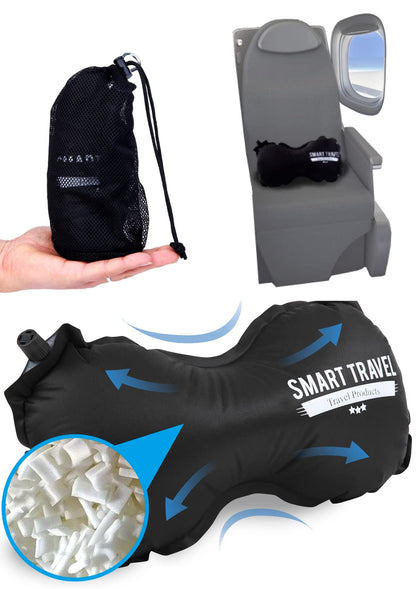 Smart Travel Travel Products Lumbar Pillow Inflatable Lumbar Support Pillow Travel Pillows for Airplane Long Flight Essential for Women Men Kids