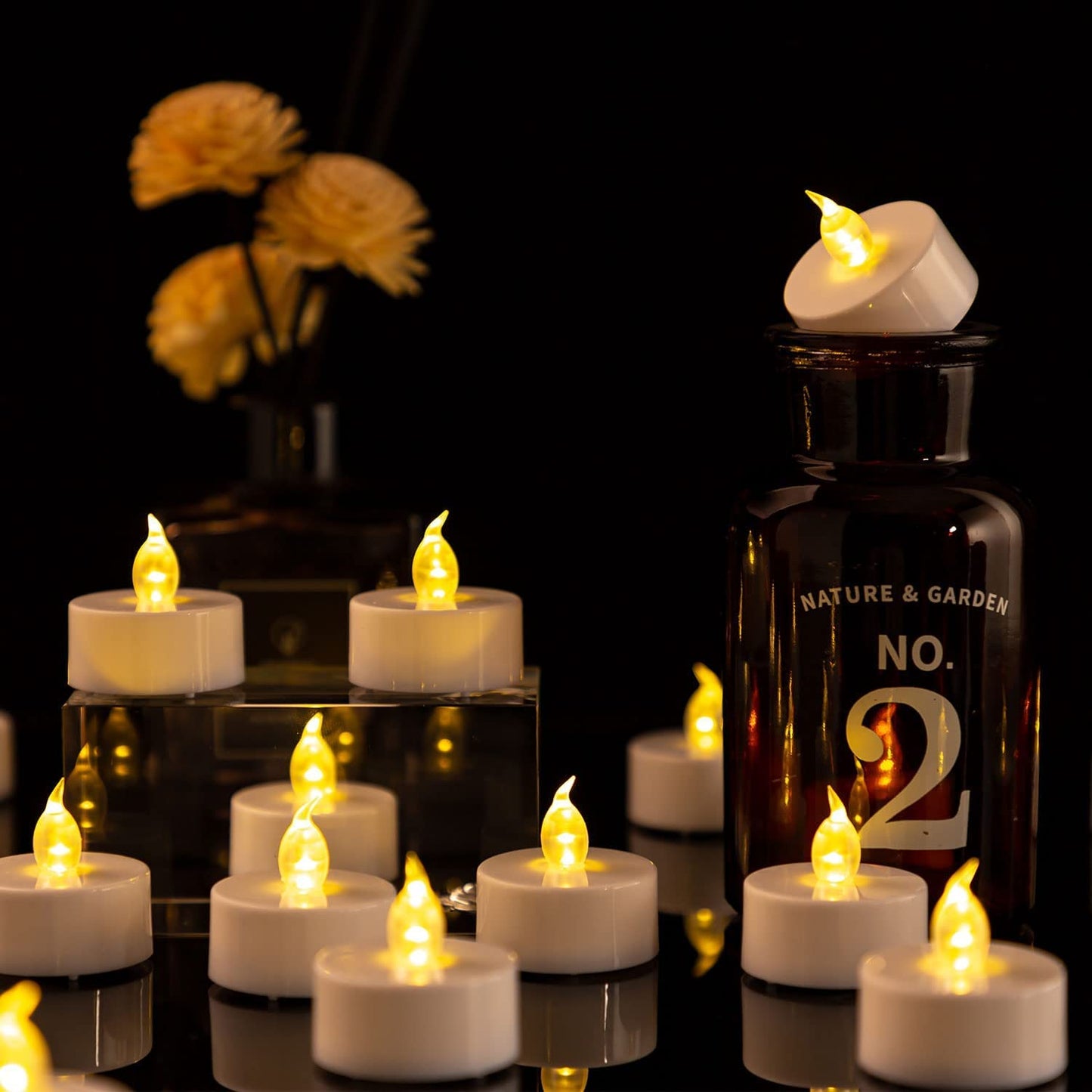 Nancia 150PACK Flameless LED Tea Lights, Warm Yellow, 200 Hours Battery-Powered, Ideal for Party, Wedding, Birthday, Home Decoration