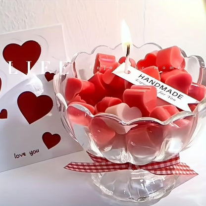Aesthetic Scented Candle,Handmade Soy Wax Aroma in Glass Decorative Candle for Valentine's Day Wedding Gift (Red)