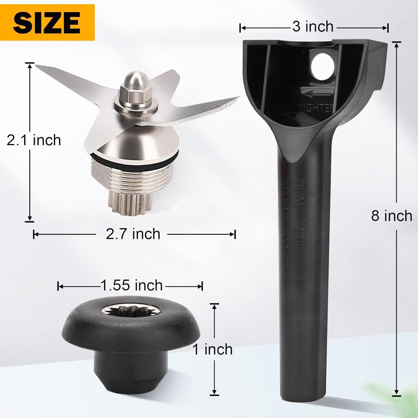 Blade Replacement Parts Kit Compatible with Vitamix, Blender Wet Blade Replacement Assembly with Wrench and Drive Socket Replacement for Vitamix 64oz and 32oz Container