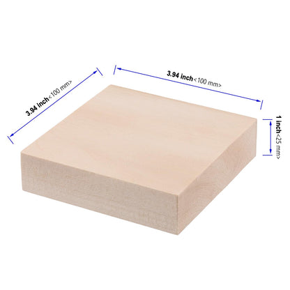 KOHAND 20 PCS 4 x 4 x 1 Inches Basswood Blocks, Unfinished Wood Blocks, Square Wood Carving Whittling Blocks for Craft, DIY