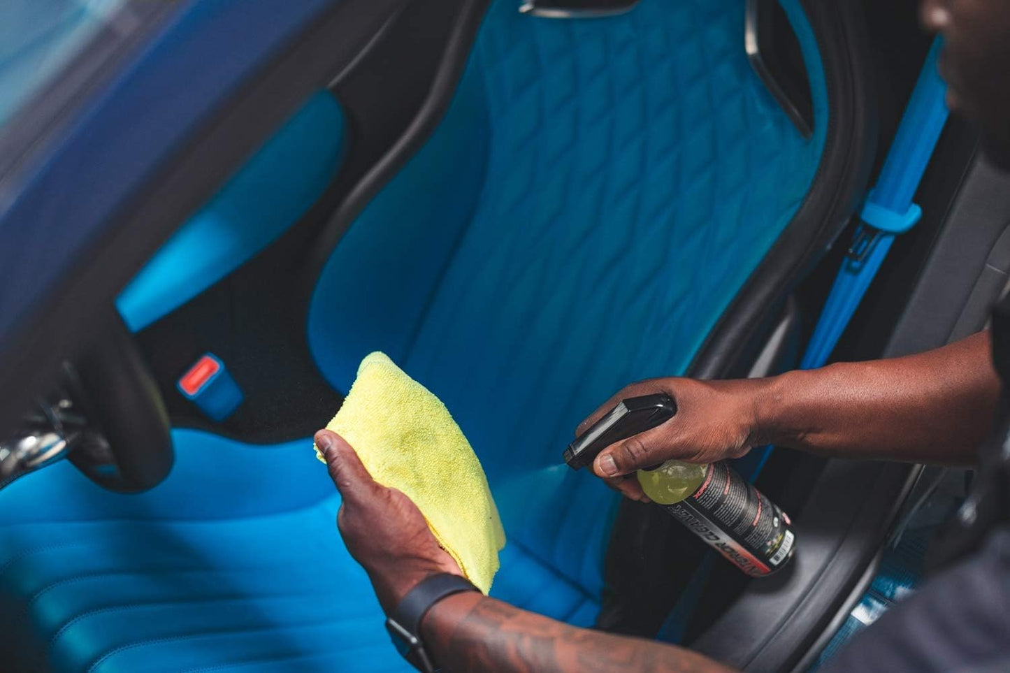 P & S Professional Detail Products Xpress Interior Cleaner – Safe for Leather, Vinyl, Plastic & More, Removes Dirt, Grease & Oil, No Residue, Fresh Scent, No Dilution Needed - 1 Gallon