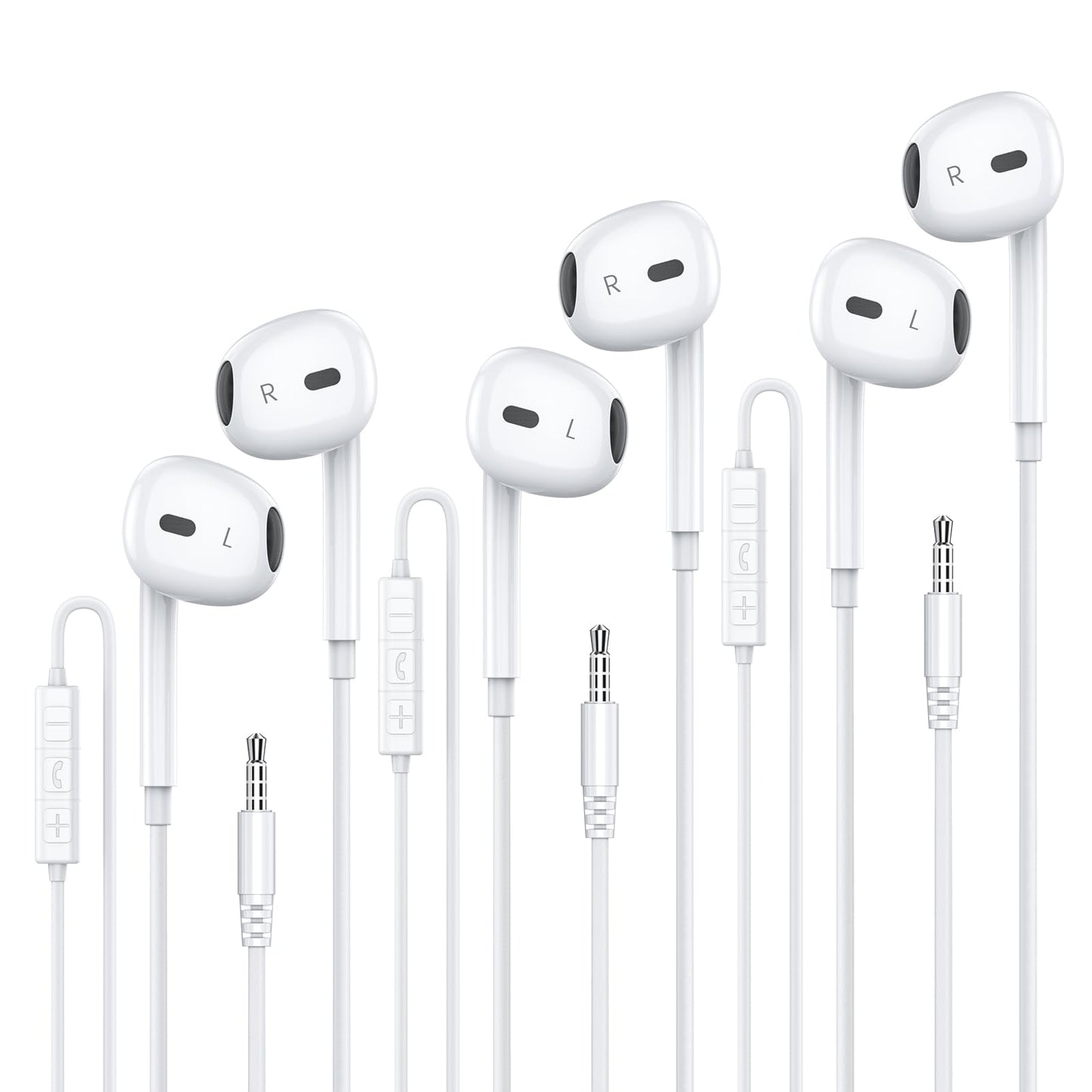 MOSWAG Wired Earbuds with Microphone, 3.5mm Jack in Ear Headphones with Microphone Suitable for Smartphones, Computers, Laptops, IPads, MP3 Players, Etc