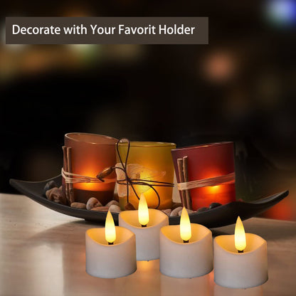 12 Pack Realistic and Bright Flickering Battery Operated Flameless LED Tea Lights Candles Remote,tealight Candles for Holiday, Weddings, Birthdays,Halloween,Christmas(Warm White)