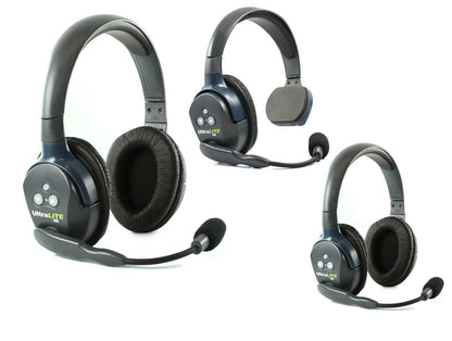 Eartec UL4S Ultralite Full Duplex Wireless Headset Communication for 4 Users - 4 Single Ear Headsets with SolidSignal Cleaning Wipes Bundle