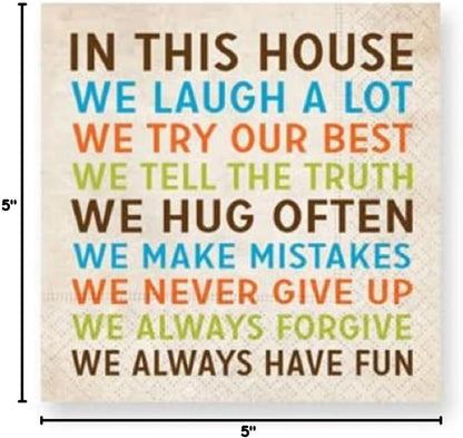 Design Design House Cocktail Napkins, Multicolor, 5"