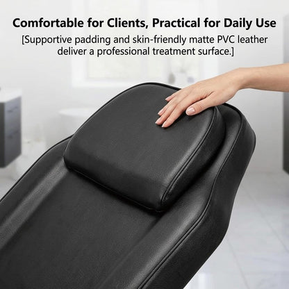 Sturdy Multipurpose Spa Bed, Salon Chair Facial Bed with Hydraulic Rotating Stool, Adjustable 3-Section Spa Massage Table for Tattoo & Beauty Use