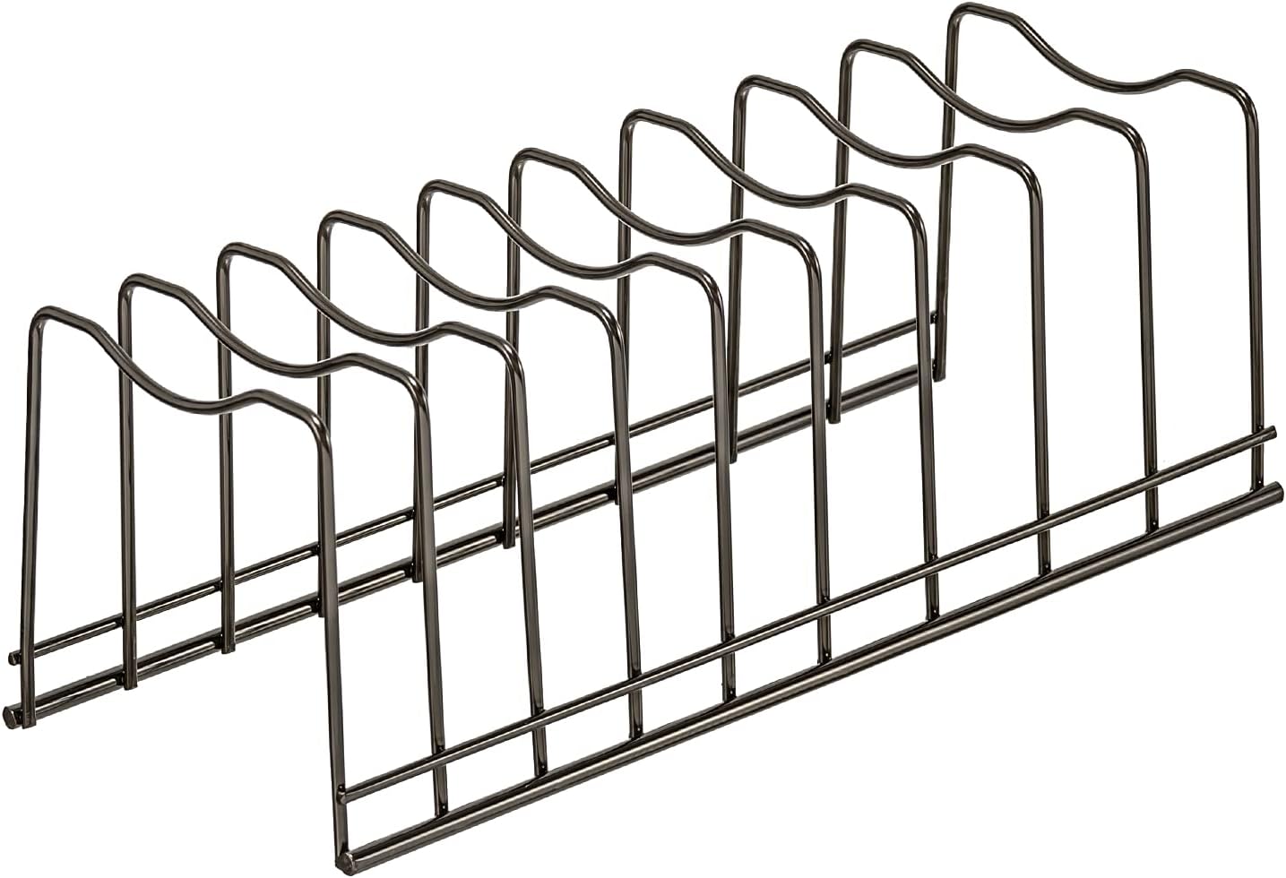 Pot Lid Holder Organizer, Kitchen Countertop Storage Rack for Bakeware, Pots & Pans, Stainless Steel
