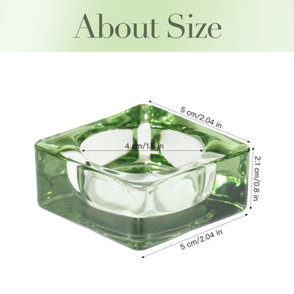 CHOCSTAY Tealight Candle Holder Set of 6, Green Glass Candle Holder Heat-Resistant Square Holders for Wedding, Party, Home Décor