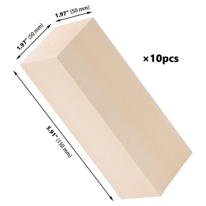 ZOENHOU 10 PCS Basswood Carving Blocks, 6" x 2" x 2" Premium Unfinished Carving Wood Whittling Blocks, Wood Blocks for Crafting Whittling Carving Hobby Block