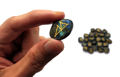 Amazing Gemstone Labradorite Crystal Runes Set of 25 Engraved Rune Stones with Runes Book PDF