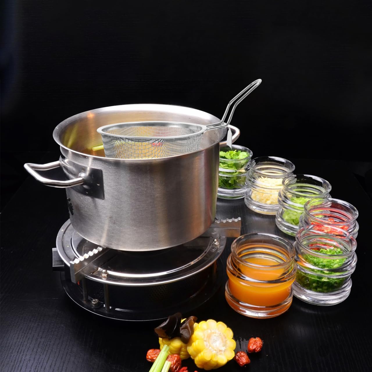 Toyvian 304 Stainless Steel Hot Pot Strainer Scoops, 2Pcs Fine Mesh Food Strainer Basket with Handle for Noodles Pasta Dumplings Cooking Skimmer Colander for Boiling Blanching