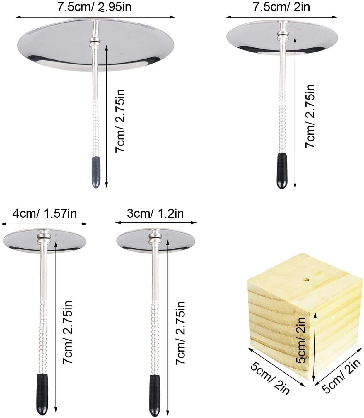 Cake Flower Nail Lifters Set, 6 Pcs Stainless-Steel Baking Tools for Icing Flowers Decoration
