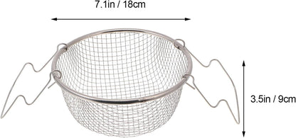 Potato Cooking Strainer, Stainless Steel Frying Basket, Foldable Colander for Steaming, Straining, Rinsing