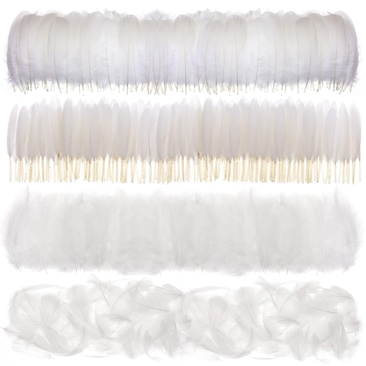 MWOOT 4 Styles Assorted Crafts Feathers (White)