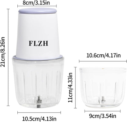 Baby Food Processor and Meat Grinder Electric, Portable Cordless Mini Food Chopper with Glass Blender for Meat,