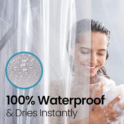 LiBa Waterproof Shower Curtain - Premium Non-Toxic PEVA with Rust-Proof Grommets | 72x72 (Pack of 2)