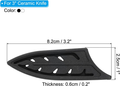 PATIKIL Knife Sheaths for 3" Ceramic Knife, 2 Pcs Knife Edge Guard Covers, Black & Transparent