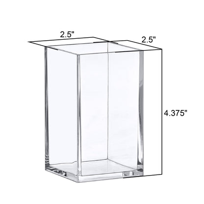 Amazing Abby - Penelope - 4-Pack Pen Holder, Acrylic Pen Holder, Clear Plastic Organizer for Office Supplies, Perfect Office Desktop Storage Solution for Pencils, Pens, Markers, Scissors, and More