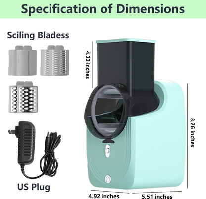 Electric Cheese Grater, Salad Maker Shooter, Vegetable Fruit Slicer for Home Kitchen Use, Green, CY-661