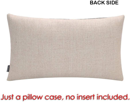 TRENDIN Farmhouse Porch Waist Pillow Cover - 20x12 inch Black Word Welcome to Our Porch Throw Pillow Cover