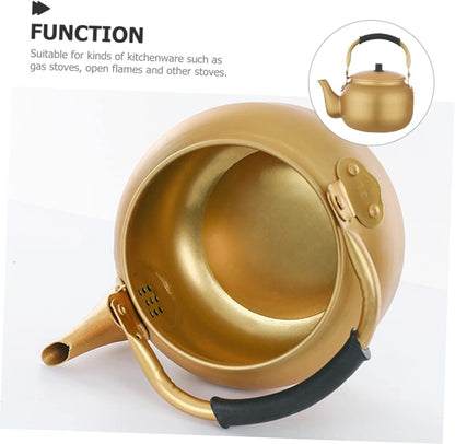 Vintage Aluminum Kettle, Hot Water Kettle Coffee Pot, Portable Water Boiler for Tea and Milk