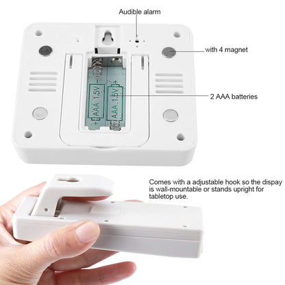 Refrigerator Thermometer - LCD Digital Temperature Meter with Audible Alarm and Max/Min Record Function