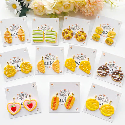 Xaekicr French Patisserie Polymer Clay Cutters Set - 11pcs Sweet Bakery Shapes Including Macaron, Donut, Croissant, Cheesecake & Tart for DIY Earring Jewelry, Soft Clay Crafts, Scrapbooking Decor