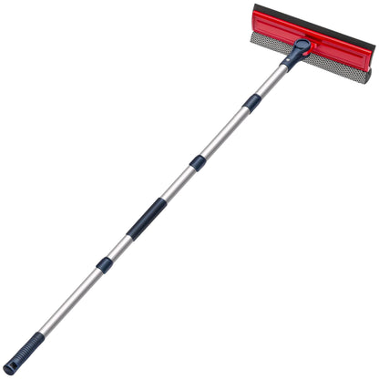 DSV Standard Professional Window Squeegee | 2-in-1 Window Cleaner Sponge and 10" Soft Rubber Strip with Extension Pole 50 Inch & 127 cm | Adjustable to Clean from Multiple Angles