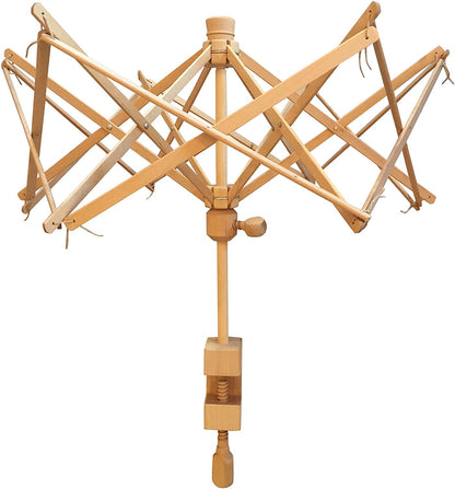 AnNafi® Premium Knitter Yarn Swift 24" (One Size Fits All) Umbrella Wooden Yarn Ball Winder