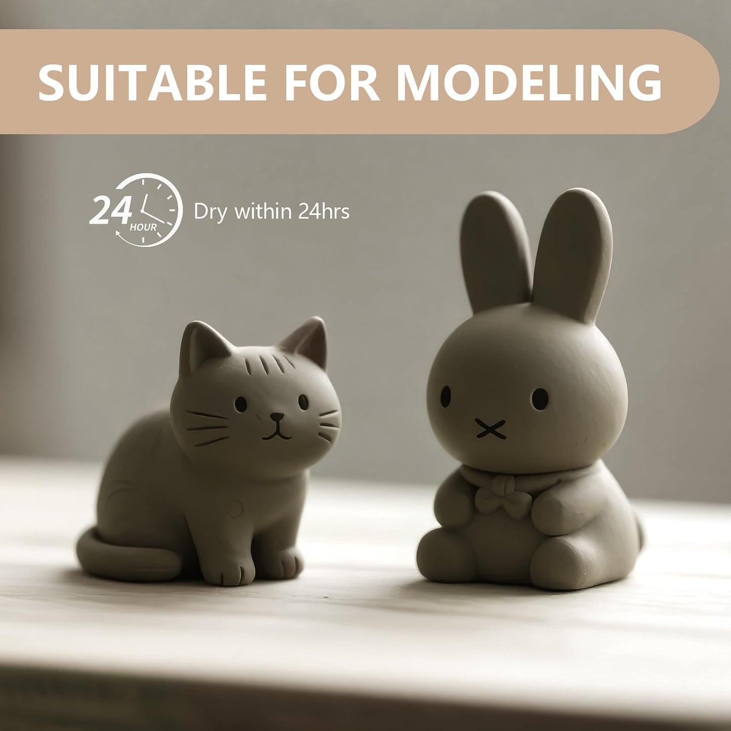 VIBRATITE Natural Air Dry Clay Bulk, 10LBs All-Purpose Modeling Sculpting Pottery Clay for Beginners and Professional (Gray)
