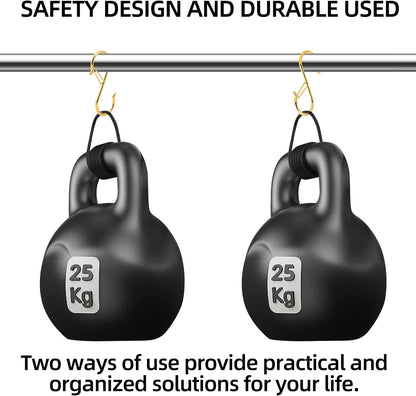 Ultimate Hanging Hooks Set, 3.55inch Gold S Hooks for Heavy Duty Hanging, Ideal for Plants, Baskets