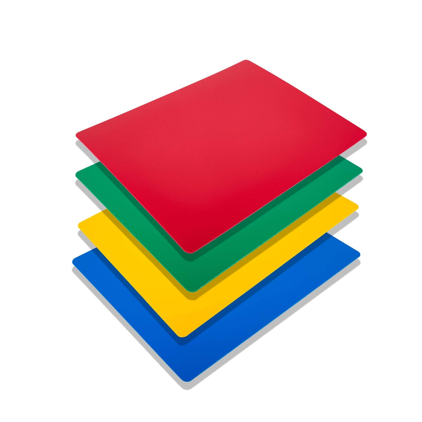 Professional Kitchen Cutting Board Mats - 15x12 Inch NSF Approved, Flexible 4 Color Set (Red, Blue, Green, Yellow) for Meat, Vegetables and Seafood (1/16" Thick)