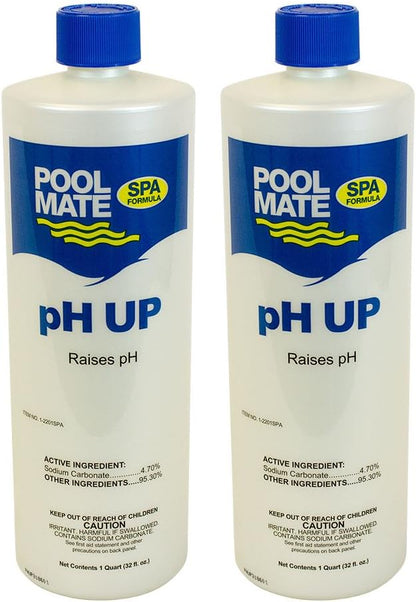 1-Quart 2-Pack Pool Mate Premium Increase pH, Liquid pH Increaser for Hot Tub, Made in USA