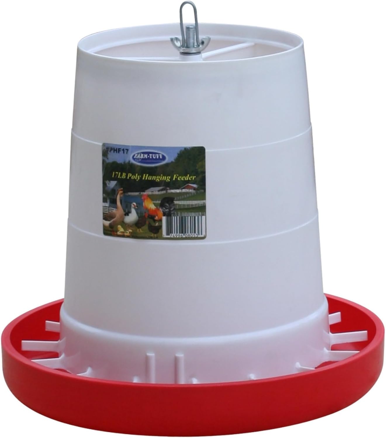 17lb FARM-TUFF Hanging Poultry Feeder, Capacity - BPA-Free Plastic Chicken Feeder with Adjustable Feed Flow