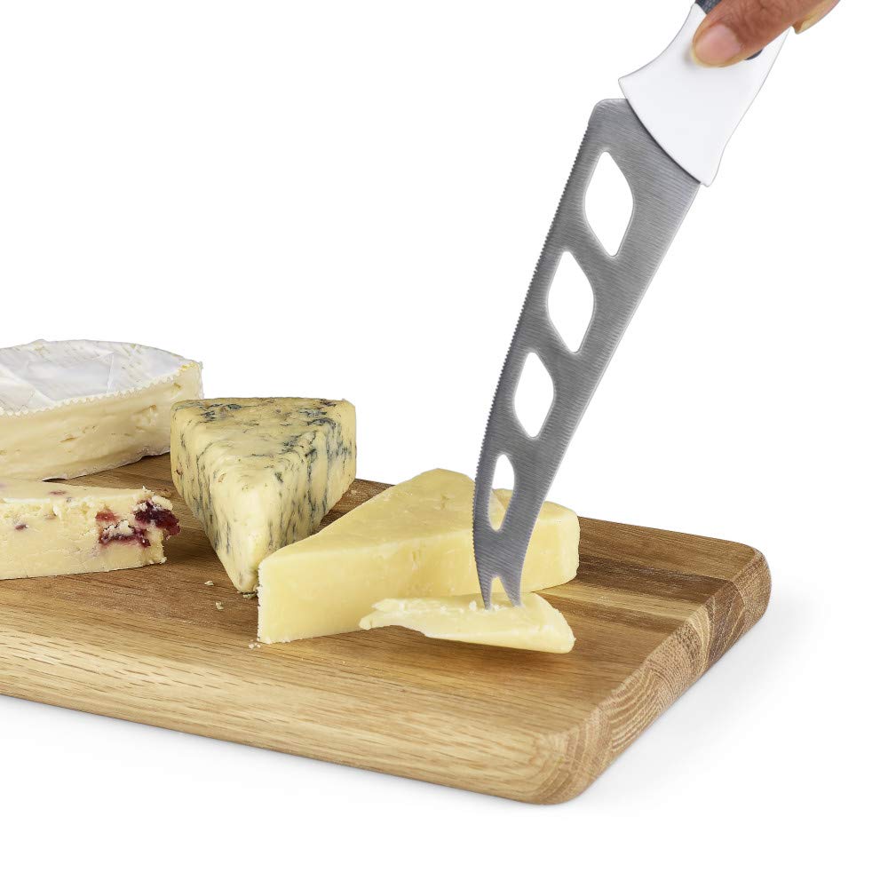 Zyliss Cheese Knife - Slicer & Cutter for Block Cheese - Carving Knife for Charcuterie Boards - Cheeseboard Handheld Slicer - Cutter & Slicing Tool - 4.5" - Gray & White