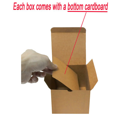 Bonfasvo Gift Boxes 30 Pack 4x4x4 inches Brown Fold Kraft Paper Boxes Bridesmaids Proposal Box Cupcake Boxes Easy Assemble Boxes with Lids for Wedding Birthday Party Christmas