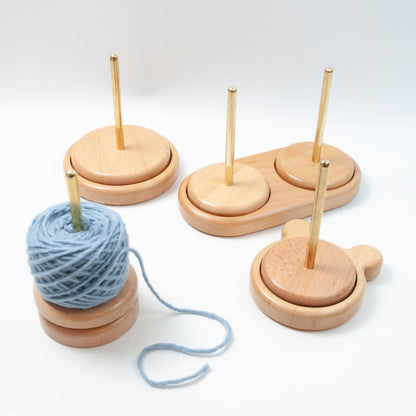 RoseFlower Wooden Yarn Holder Spinner for Crocheting, Yarnball Winder for Knitting, Thread Holder, Knitting Crocheting Accessory Gift, Cute Bear Shape Yarn Spinner Dispenser