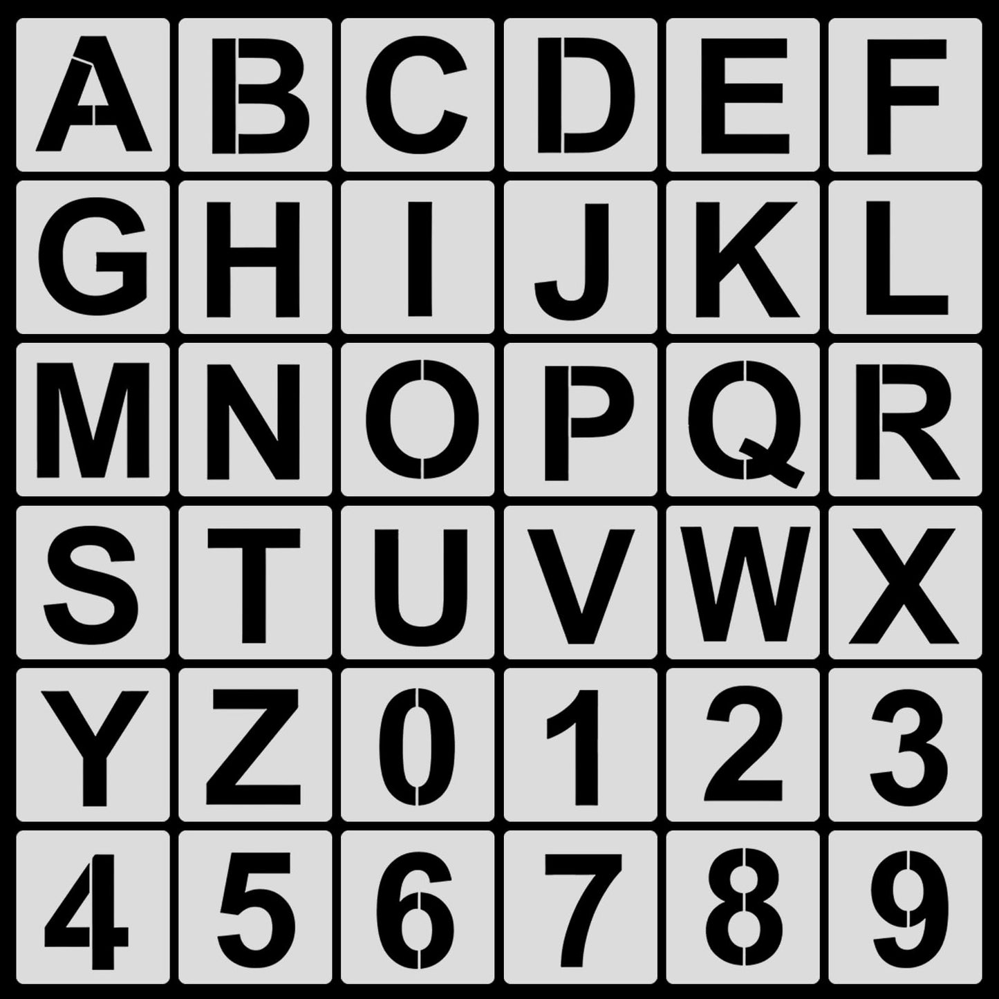 Letter Stencils for Painting – 36PCS Alphabet & Number Stencils for Crafts Reusable, Durable PET Plastic Templates for Wood, Fabric, Wall, Canvas, Rocks, Signs, DIY Home Decor & More(6 Inch)