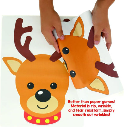 Stickamajigger Stick the Red Nose on the Reindeer Poster Game - Restickable & Reusable