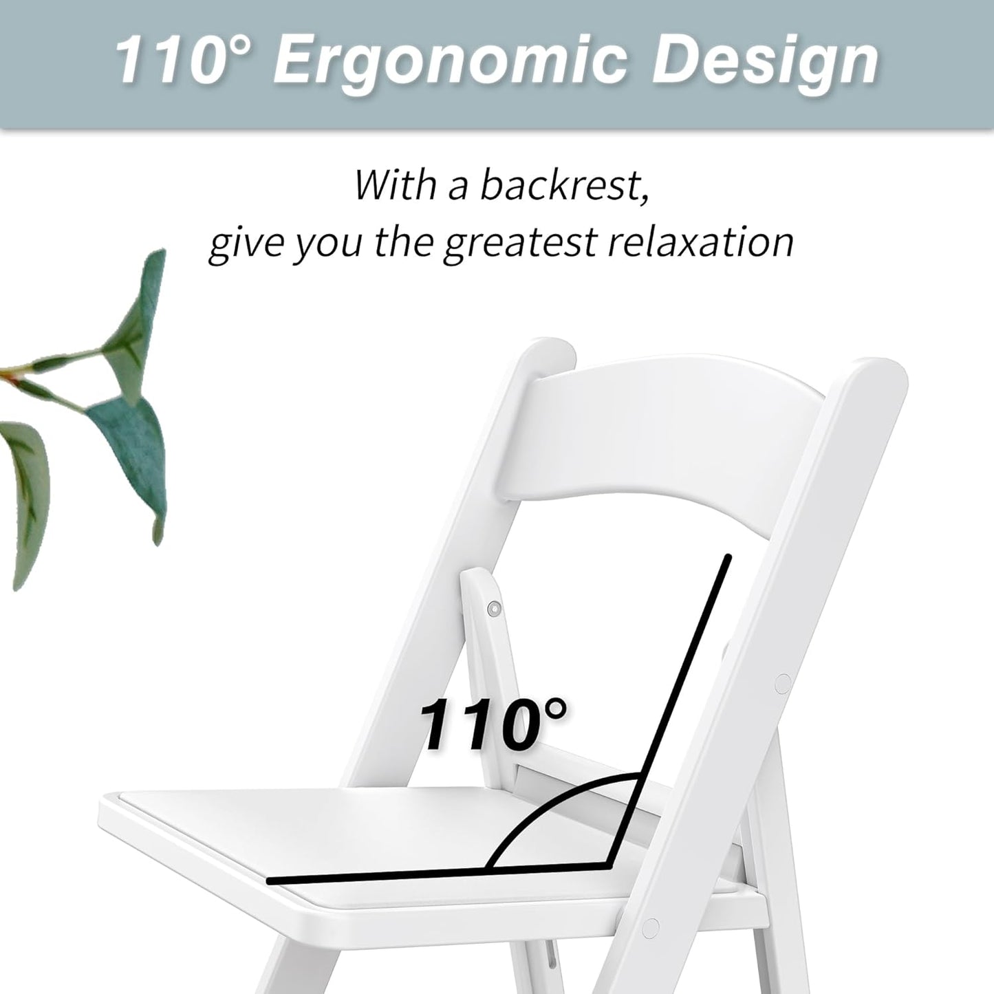 Allpop 2 Pack 550LB Commercial Set Resin Folding Chair with Vinyl Padded Seat, Capacity, Chair for Party Wedding Picnic