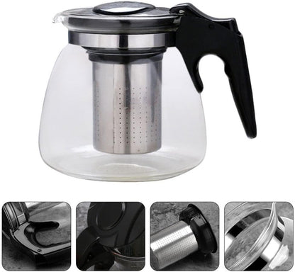BESTOYARD 33Oz Glass Teapot, Detachable Water Kettle with Infuser for Tea and Iced Coffee Maker