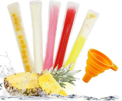 160 (11"x2") Disposable Ice Popsicle Mold Bags| BPA Free Freezer Tubes With Zip Seals | For Healthy Snacks, Yogurt