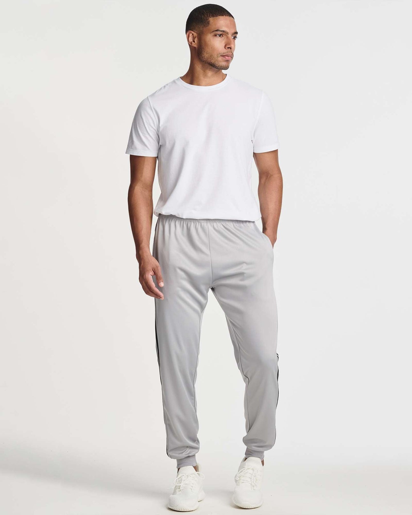 Real Essentials 3 Pack: Men's Tricot Active Athletic Casual Jogger Fleece Lined Sweatpants Pockets (Available in Big & Tall) -Set 2,S