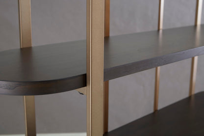 Signature Design by Ashley Brentmour 72" H Bookcase, Metallic & Dark Brown